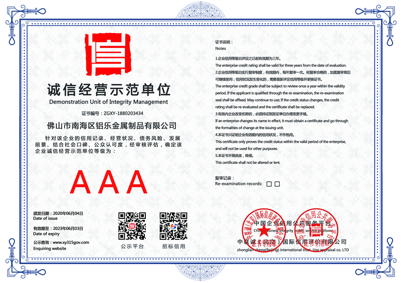 福建誠(chéng)信經(jīng)營(yíng)示范單位